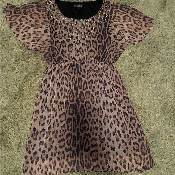 As U Wish Dresses & Skirts - 4/$25 As‎ U Wish Leopard Print Dress